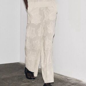 Zara Embroidered Women's Pajama Pants Sz Small NWT